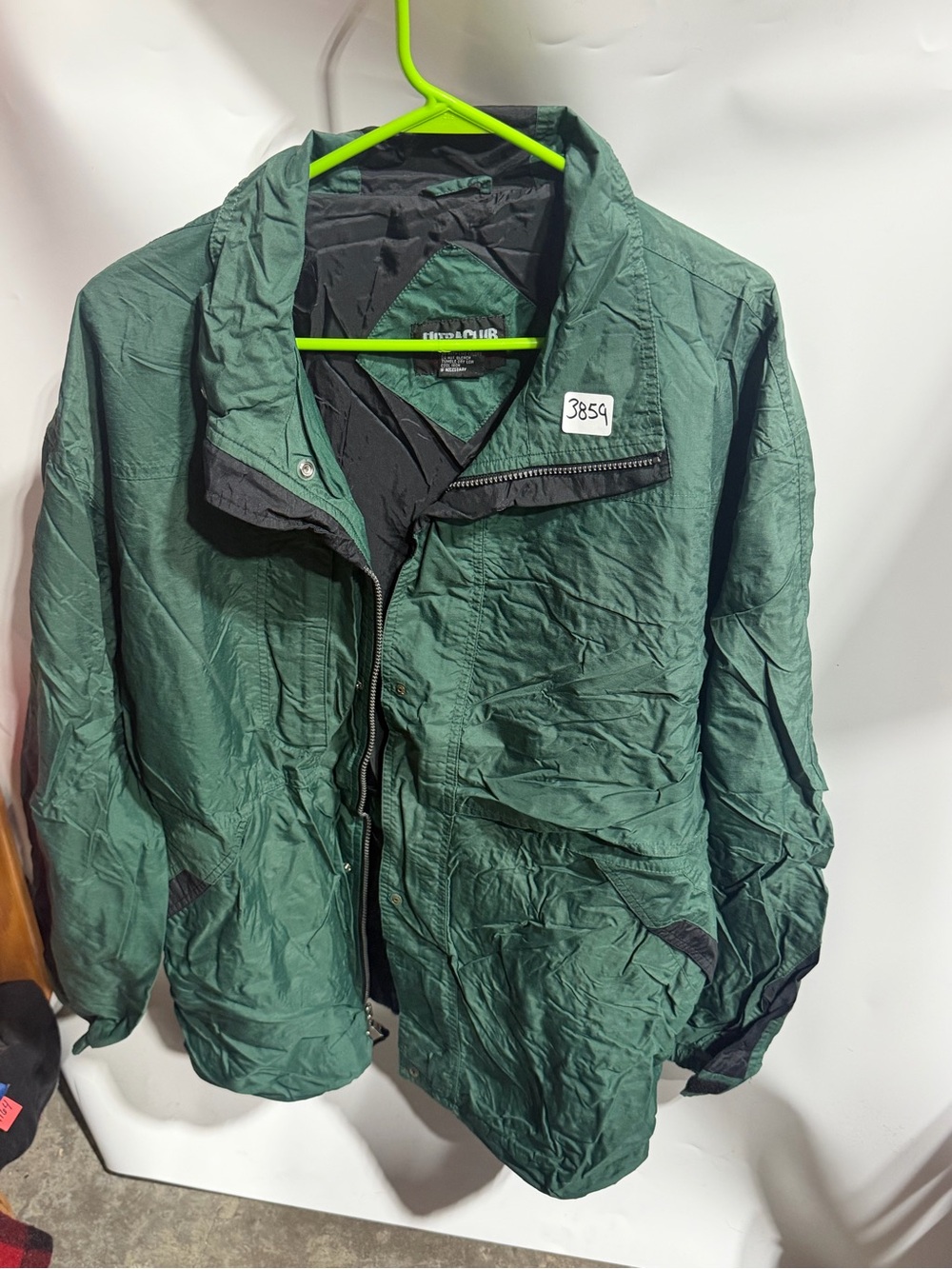 #3858-Men's Dark Green Windbreaker Jacket